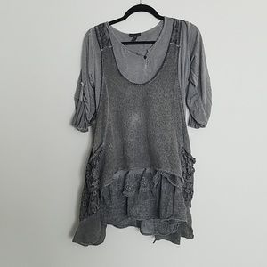 Gray dressy top